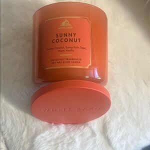 White Barn Sunny Coconut Candle — Coral Orange Jar